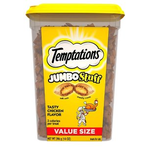 TEMPTATIONS Jumbo Stuff Crunchy and Soft Cat Treats, 14 oz