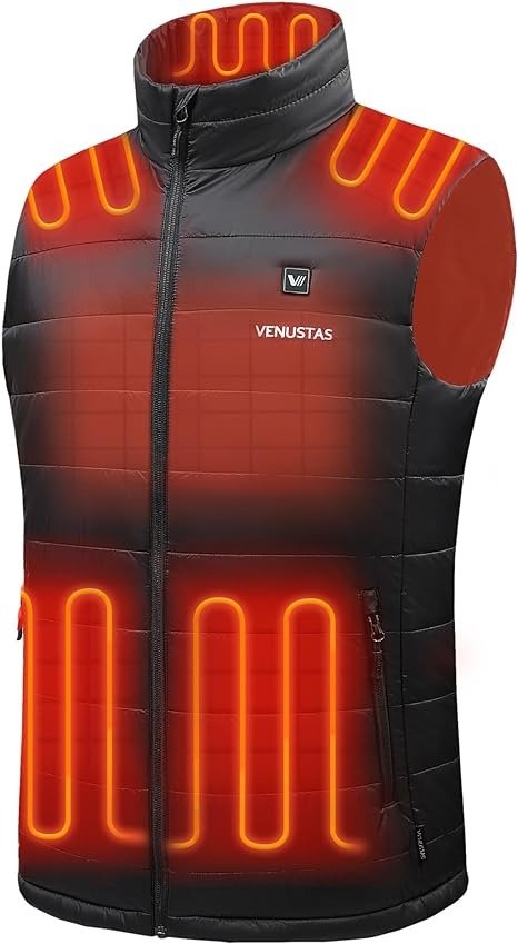 Venustas Men's Heated Vest with Battery Pack 7.4V, Heated hunting vest