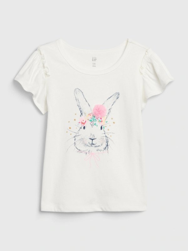 Toddler Bunny Graphic Flutter T-Shirt