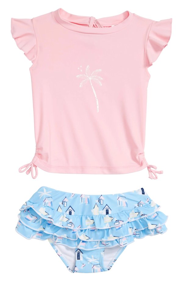 Cabana Short Sleeve Ruffle Two-Piece Swimsuit(Baby Girls)