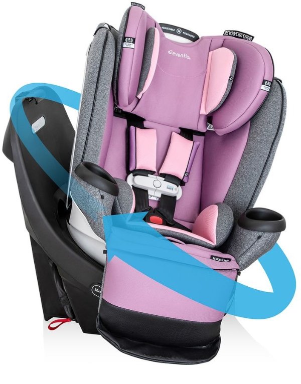 SensorSafe Revolve360 Extend Rotational All-In-One Convertible Car Seat - Opal Pink