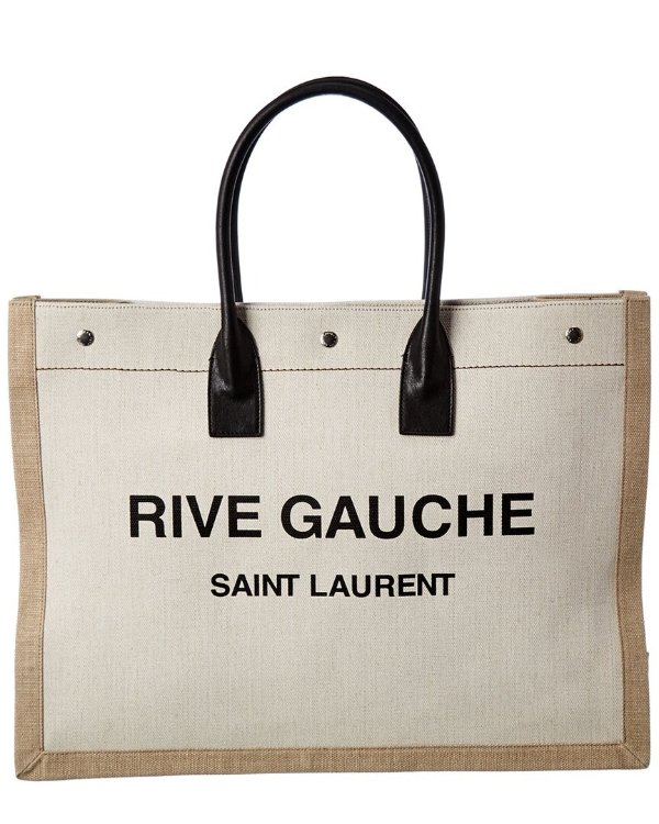 Rive Gauche Canvas & Leather Tote