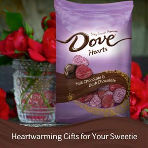 DOVE PROMISES Valentine Milk and Dark Chocolate Candy Hearts Variety Mix