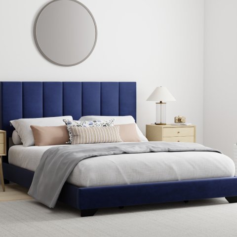 Full $89 Queen $99Hillsdale  Reece Channel Stitched Upholstered Queen Bed,