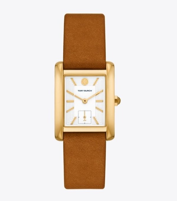 Eleanor Watch, Luggage Leather/Gold-Tone Stainless Steel, 25 x 36 MMSession is about to end