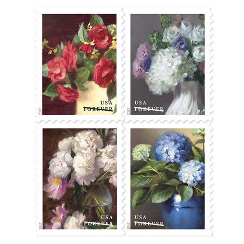 “梅兰竹菊”花朵图案邮票