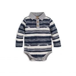 Stamped Stripe Organic Baby Polo Bodysuit