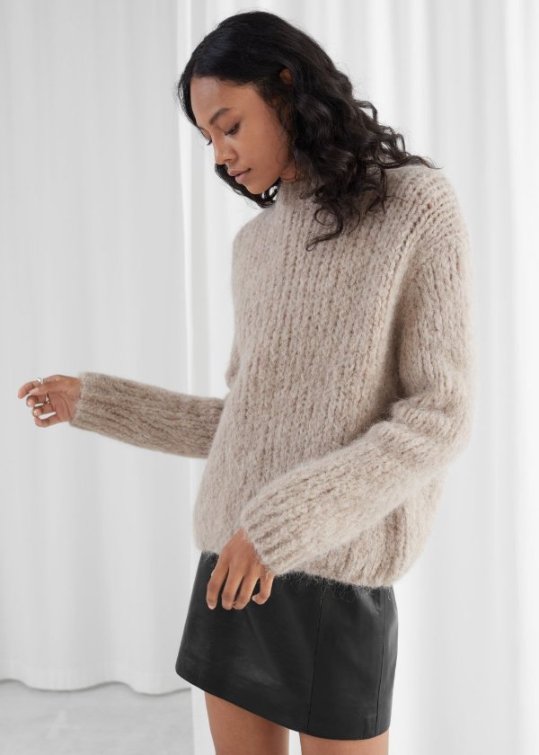 Chunky Alpaca Blend Knitted Sweater
