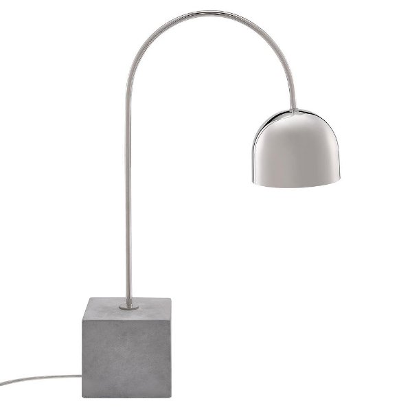 Perkat 22.5 in. Chrome Table Lamp with Concrete Base