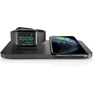 Seneo 2-in-1 Dual Wireless Charging Pad with Watch Stand