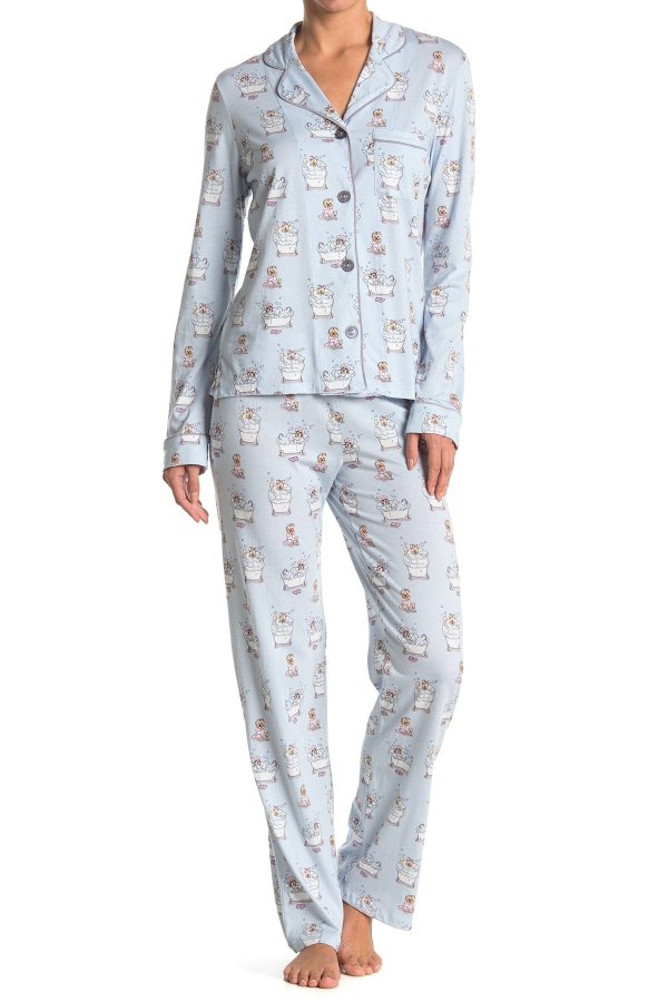 Printed Pajama 2-Piece Set