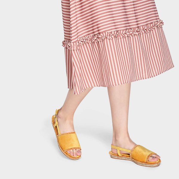 Yellow Frayed Fringed Espadrilles |CHARLES & KEITH