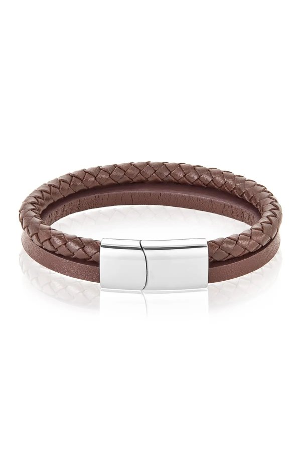Leather Braided Combo Bracelet