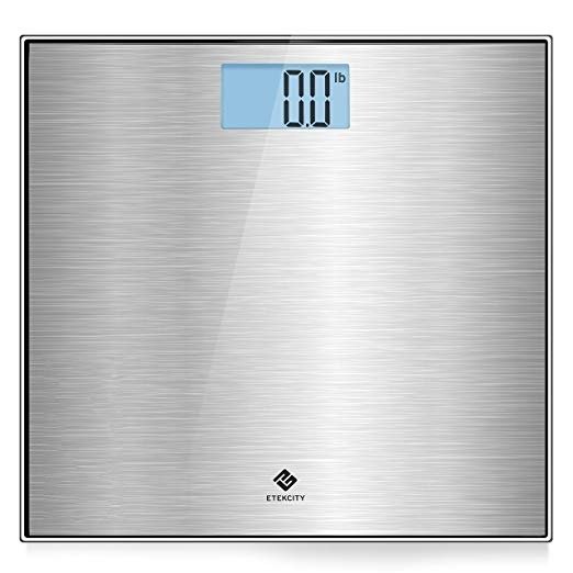 Stainless Steel Digital Body Weight Bathroom Scale, Step-On Technology, 400 Pounds