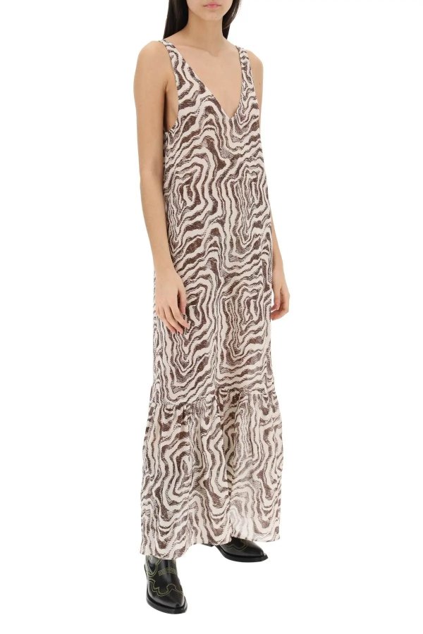 zebra print maxi organic cotton dress