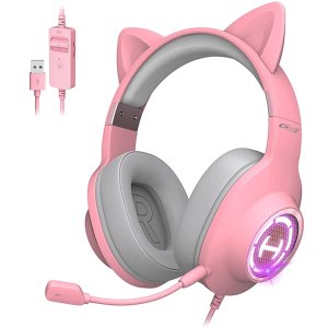 Edifier HECATE G2 II Pink Cat Ear Gaming Headset USB Wired Headphones
