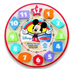 Mickey Mouse Wooden Shape Sorting Clock @ Amazon