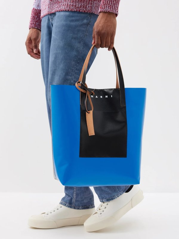 Tribeca colour-blocked PVC tote bag