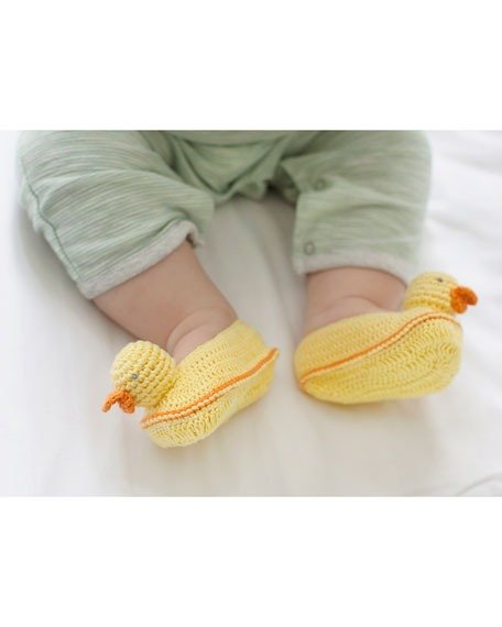 Crochet Duck Rattle w/ Matching Crochet Booties, Baby