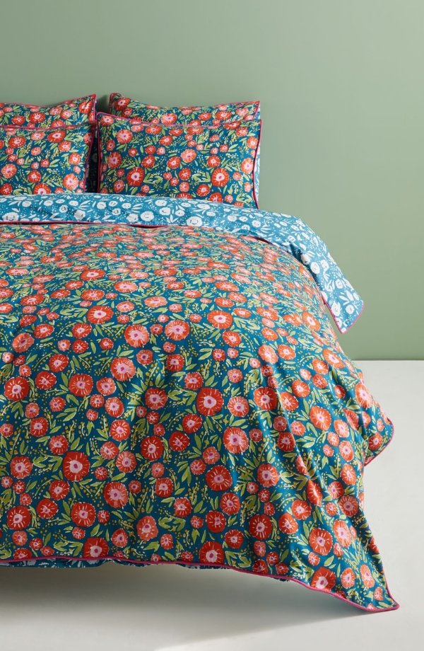 Painted Poppies Duvet Cover