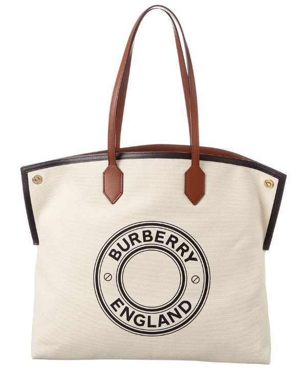 Large Logo Graphic Canvas Tote