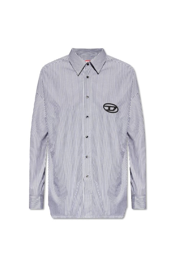 Logo Embroidered Striped Shirt – Cettire