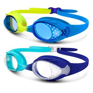 OutdoorMaster Kids Swim Goggles 2 Pack - Quick Adjustable Strap Swimming Goggles