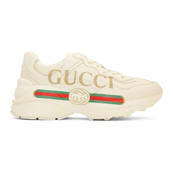 Gucci - Off-White Vintage Logo Rhyton Sneakers