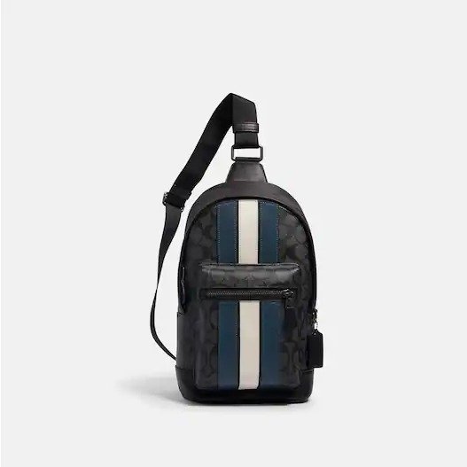 West Pack In Signature Canvas With Varsity Stripe