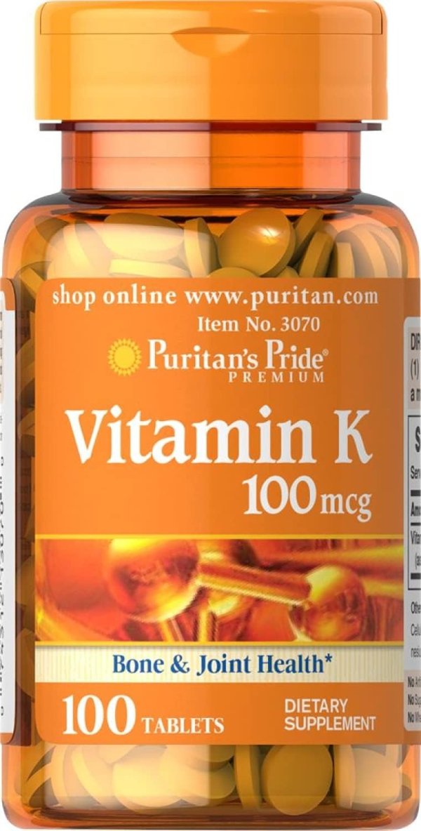 维生素K补充剂，100微克，100片