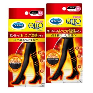 Dr Scholl 爽健 QTTO 美脚瘦腿 发热袜 黑色升级版 2条装 特价