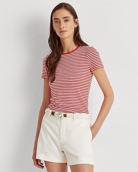 Striped Cotton-Blend T-Shirt