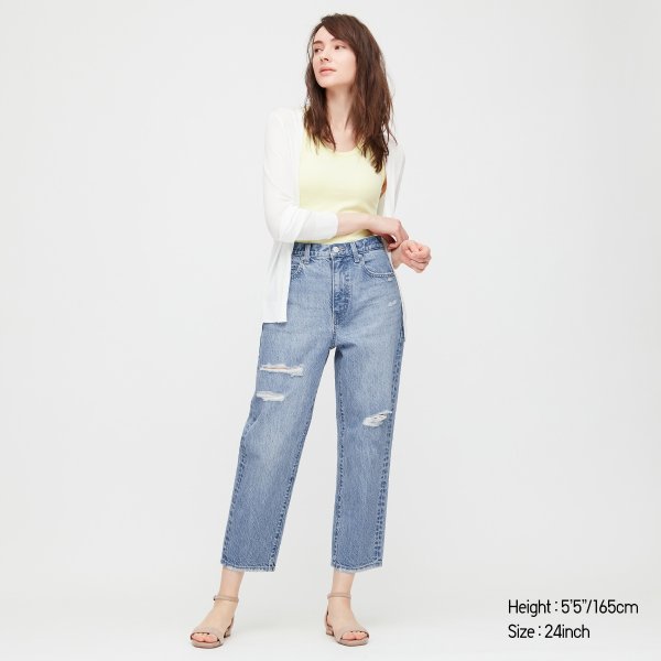 WOMEN SLOUCH TAPERED ANKLE JEANS