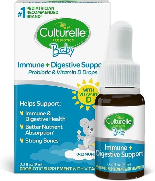Baby Probiotic + Vitamin D Grow & Thrive Drops, 0.30 oz, Infant Probiotics Supplement, Supports Health Development