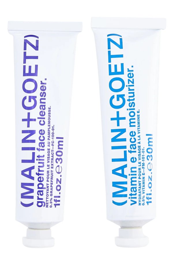 MALIN AND GOETZ Grapefruit Face Cleanser & Vitamin E Face Moisturizer Duo Travel Size 2-Piece Set