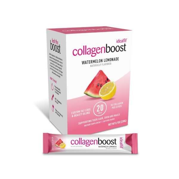 IdealFit Collagen Boost, Watermelon Lemonade, 30 Serving Box