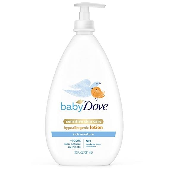 Dove Sensitive Skin Care Body Lotion For DelicateSkin Rich Moisture With 24-Hour Moisturizer, 20 fl oz (Package May Vary)