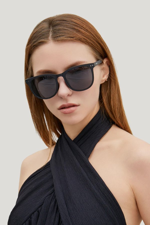 Polarized Folding Sunglasses for Men&Women, Dark Black