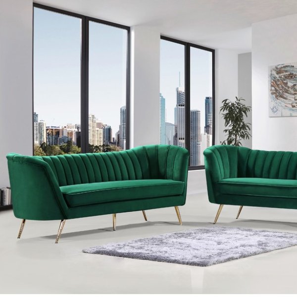 Margo Velvet Sofa - Contemporary - Sofas - by Meridian Furniture