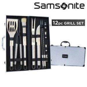 Samsonite 12 Piece BBQ Deluxe Stainless Steel Grill Set with Aluminum Storage Case