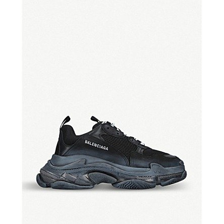 Mens Triple S leather and mesh sneakers