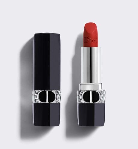 Rouge Dior Refillable lipstick with 4 couture finishes: satin, matte, metallic & new velvet