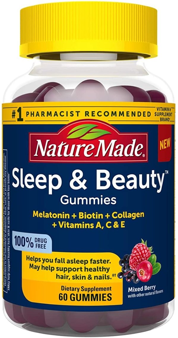 Sleep & Beauty Vitamins, Melatonin 3 mg 60 Gummies