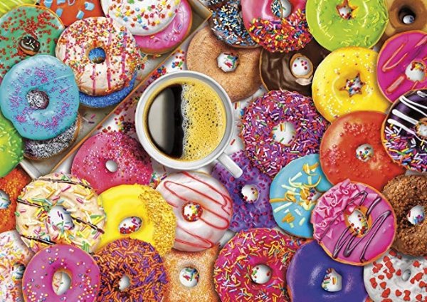- Vivid Collection - Aimee Stewart - Coffee and Donuts - 300 Large Piece Jigsaw Puzzle