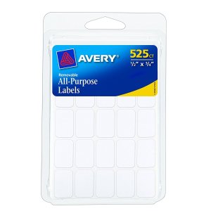 Avery Removable Labels, Rectangular, 0.5 x 0.75 Inches, White, Pack of 525 (6737)