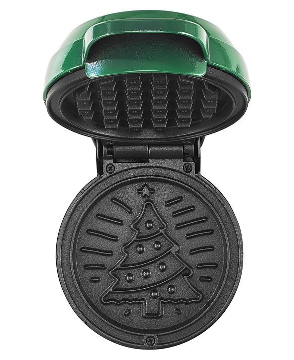 Mini Waffle Maker, Christmas Tree Green