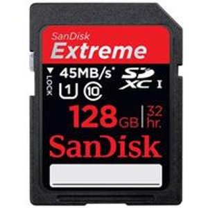 SanDisk 128GB Class 10, Extreme SDXC UHS-I Memory Card, 45MBps Read/Write Speeds