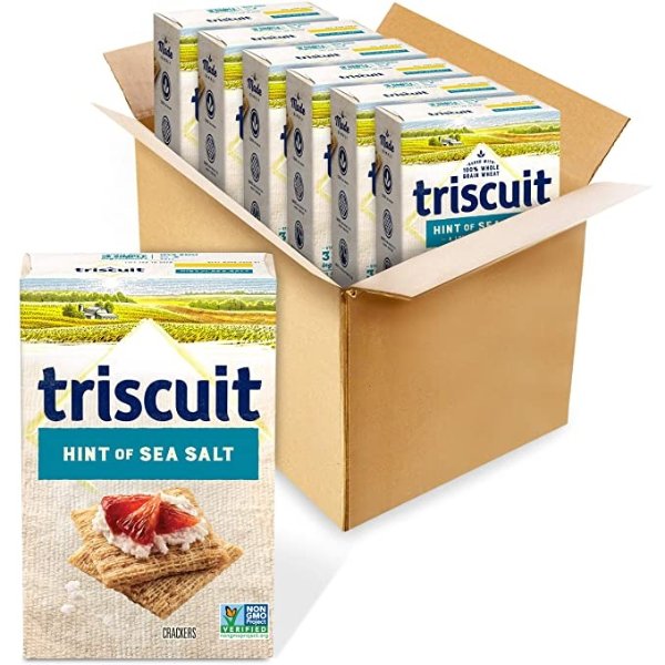 Triscuit 全麦酥脆薄饼干 海盐口味 6盒装