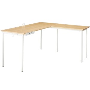 Zinus L Shaped Corner Desk In Cream 119 99 Dealmoon