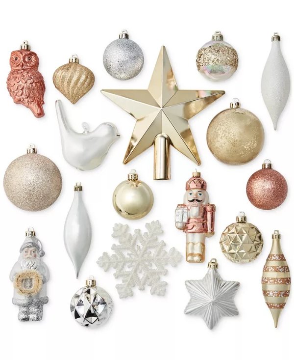 Macy's Boxed Set of 75 Ornaments with Tree Topper, Created for Macy's